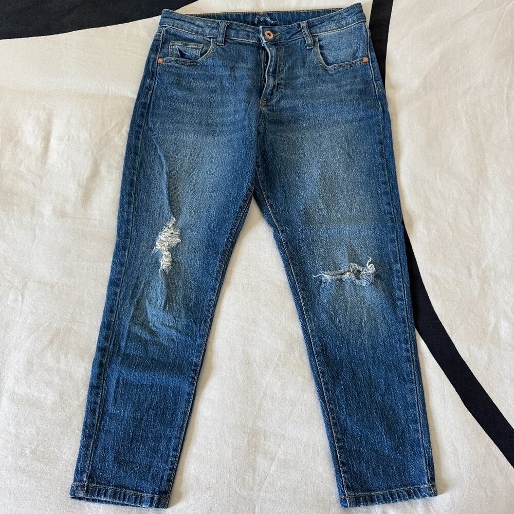 Art Class Like New Dark Wash Distressed Girls Skinny Jeans Sz 12 Plus